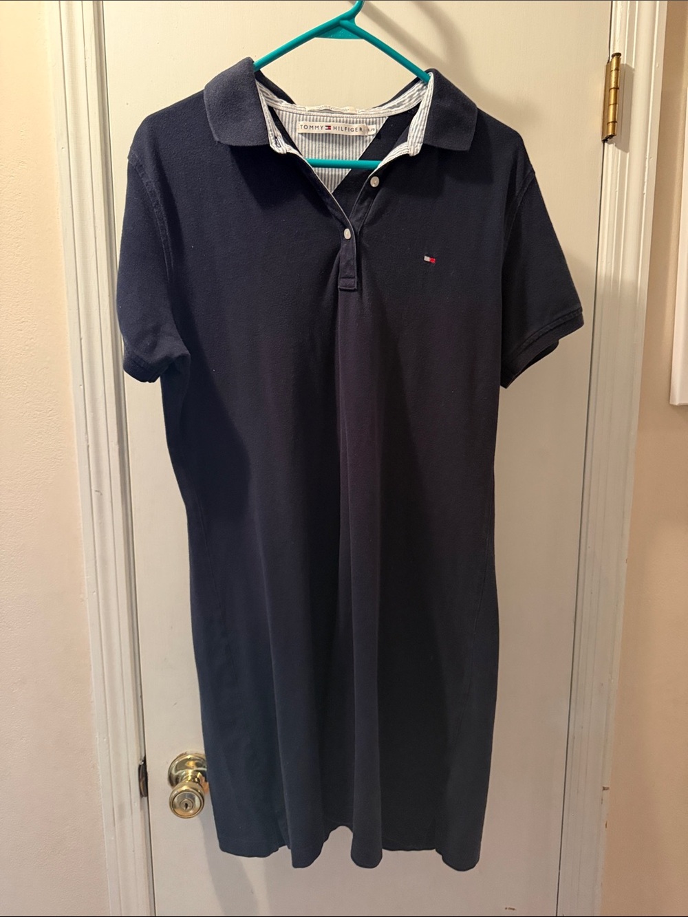 Tommy Hilfiger Navy Polo Dress with Signature Flag
